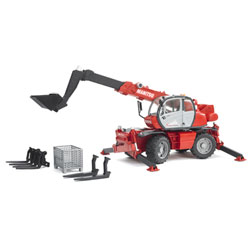 Chariot Télescopique Manitou Miniature - Jouet Métal/Plastique Rouge - Bras Mobile - SIKU 1482