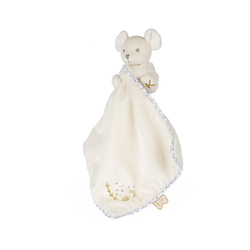 Perle - Doudou câlin souris blanc 20 cm