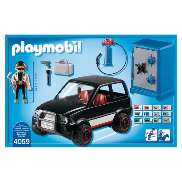 4059 Voiture et cambrioleur de coffre-fort Playmobil Jeu de construction