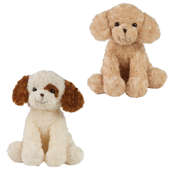 peluche chien blanc et marron