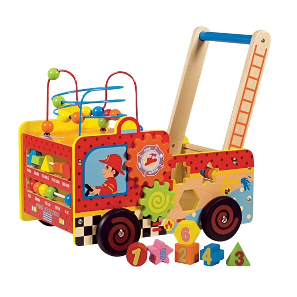 Chariot N Bois PlayKing En Jouet Pompier Activités Wood KclF1J