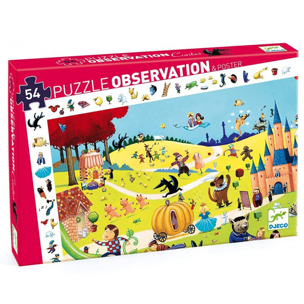 Puzzle observation 54 pièces les contes Djeco : King Jouet, Puzzles enfants  de 50 à 249 pièces Djeco - Puzzles