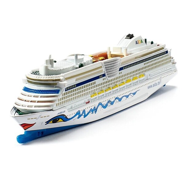 Bateau à Dérive Décoratif En Acrylique - Modèle Croisière Avec Liquide Bleu - Environ 14,6 Cm - Décoration Bureau Ou Maison