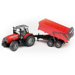 Tracteur Massey Fergusson avec remorque