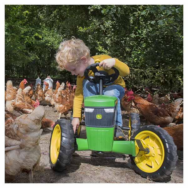 Kart à Pédales John Deere Pour Enfants - Siège Réglable, Pneus Gonflables