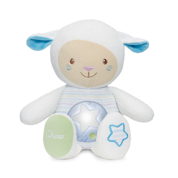 Peluche mouton tendres mots doux bleu