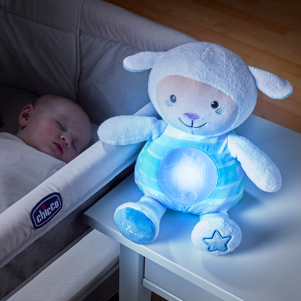 Peluche mouton tendres mots doux bleu