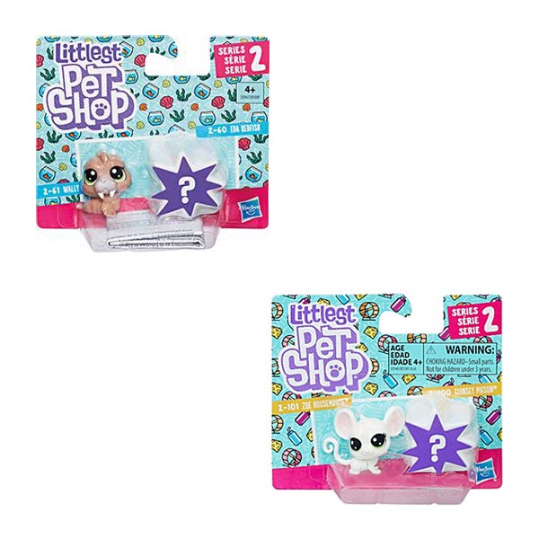 Littlest Pet Shop Minis 2er Set – Figur S2-94 & S2-95 Schildkröte & Hase, Inkl. Zubehör & Virtual Code