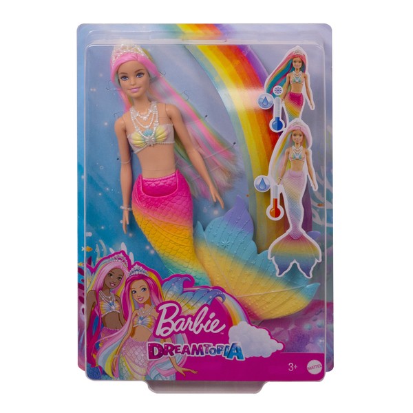 Poupée Barbie sirène magique arc-en-ciel Mattel : King Jouet