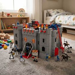 Château fort médiéval et dragon - 50 accessoires