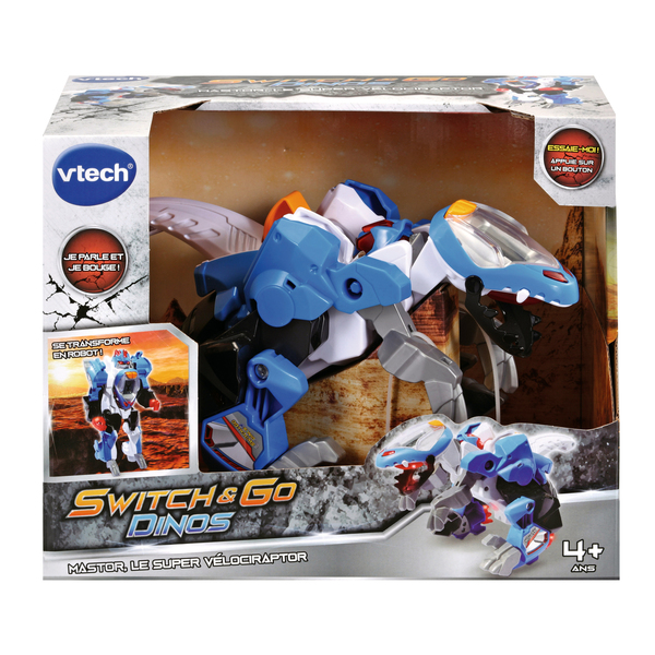 VTech Switch & Go Dinos - Mastor Vélociraptor Robot - Jouet Transformable 4+