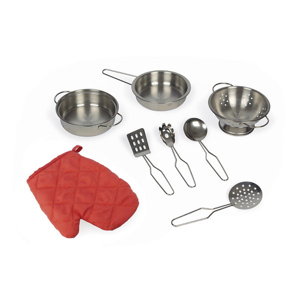 Cuisine En Bois Janod Pour Enfants - Style Vintage Avec Ustensiles Métal - Jouet D'Imitation Dès 3 Ans