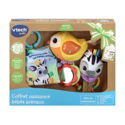 Coffret Naissance VTech Éveil Des Sens Rose - Doudou Hippo, Piano Lumineux, Hochet - Cadeau Bébé Français
