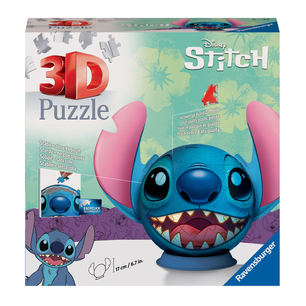 Puzzle 3D rond 72 pièces - Disney Stitch Ravensburger : King Jouet ...