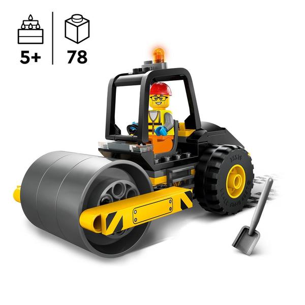 Jouet 4 Véhicules De Chantier (rouleau Compresseur, Pelleteuse, Bulldozer, Chargeuse) - Plastique, 20 Cm - Enfants - 8