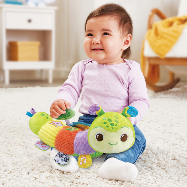 Jouet Bébé 0-6 Mois - Peluche Chenille Sensorielle Montessori Avec Musique Et Miroir