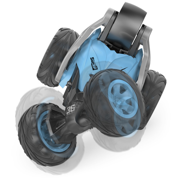 NK Voiture acrobatique télécommandée pour Enfants, Rotation à 360°, lumières LED, Roues en Caoutchouc, 15 x 15 x 6 cm, télécommande Incluse, Piles incluses, pour Enfants de Plus de 3 Ans, Couleur