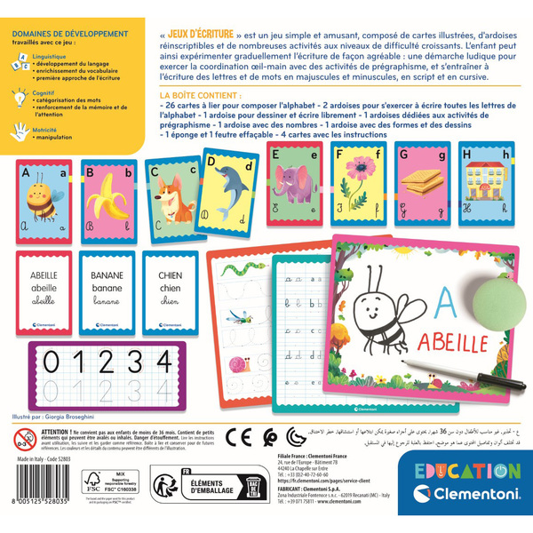 Jeu éducatif - Jeu d'écriture Clementoni : King Jouet, Premiers ...