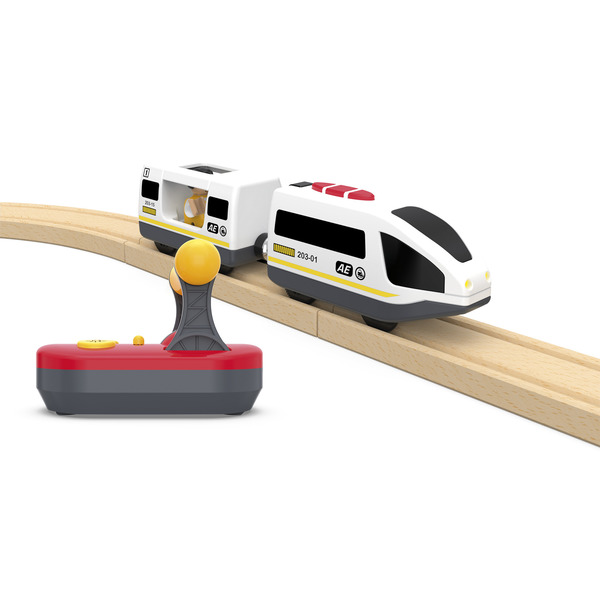 Train Électrique Télécommandé Avec Lumière Et Son - Compatible Pistes En Bois