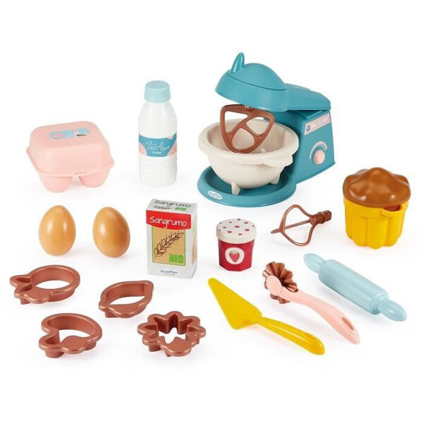 Cuisine Dinette Ecoiffier - Boîte De 100 Pièces (Aliments, Ustensiles, Casseroles) - Jeu D'imitation Pour Enfants Dès 18 Mois - Fabriqué En France
