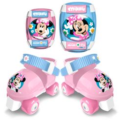 Mondo Toys - Patins à roulettes réglables Minnie Disney - Taille du 22 à 29 - Ensemble Complet de Sac Transparent, coudières et genouillères - 28701 Mondo Toys - Patins à roulettes réglables Minnie Disney - Taille du 22 à 29 - Ensemble Complet de Sac Transparent, coudières et genouillères - 28701