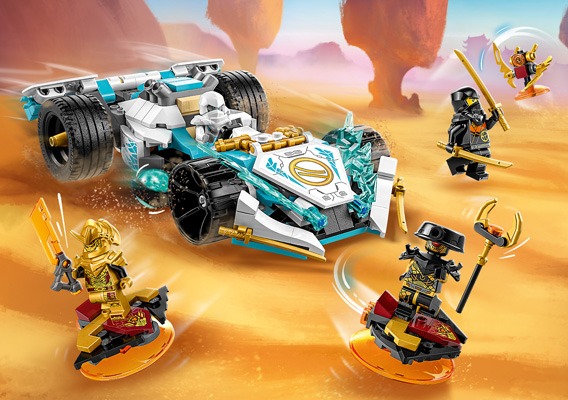 La voiture de course Spinjitzu : le pouvoir du dragon de Zane